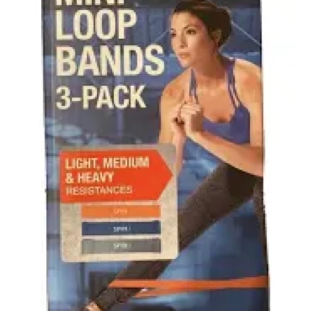 SPRI Mini Loop Exercise Bands Set of 3 - Light, Medium, Heavy Resistance NIB